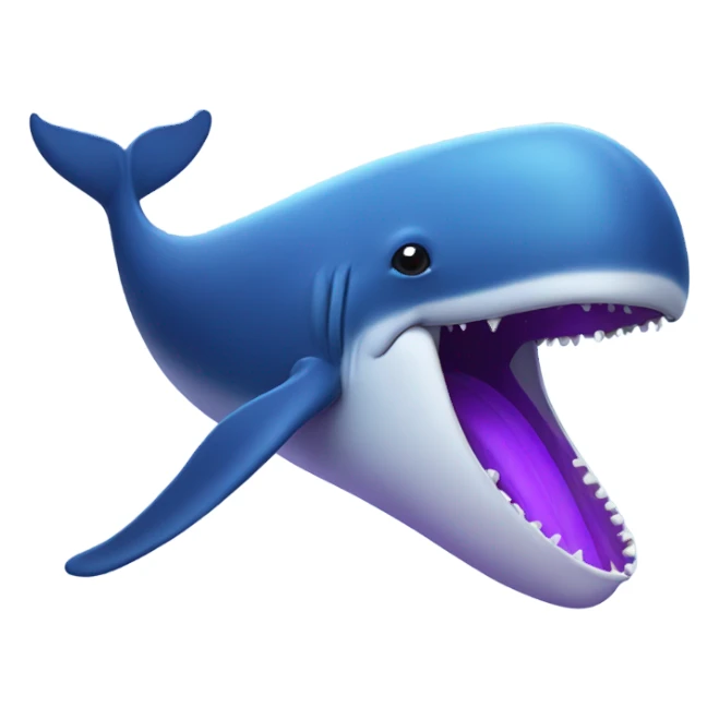 Blue whale purple, open mouth sticker