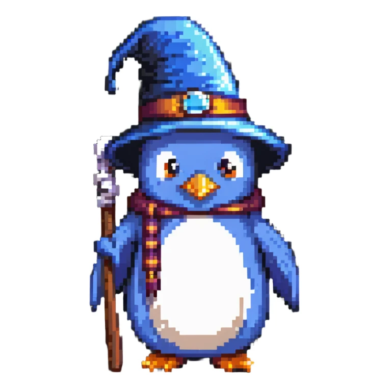 penguin wizard sticker