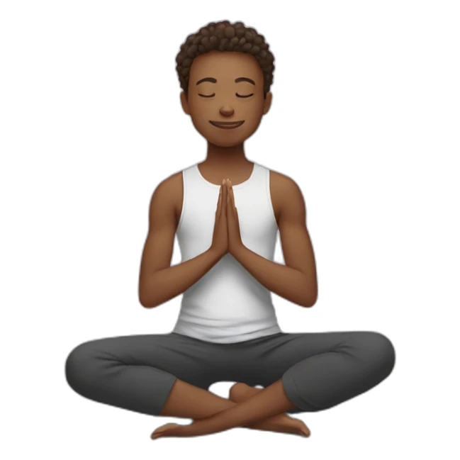 boy doing yoga sticker