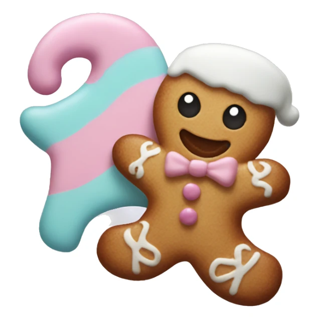 Pastel gingerbread man sticker