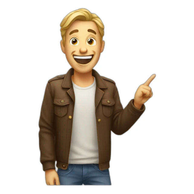 guy laughing hard and pointing sticker