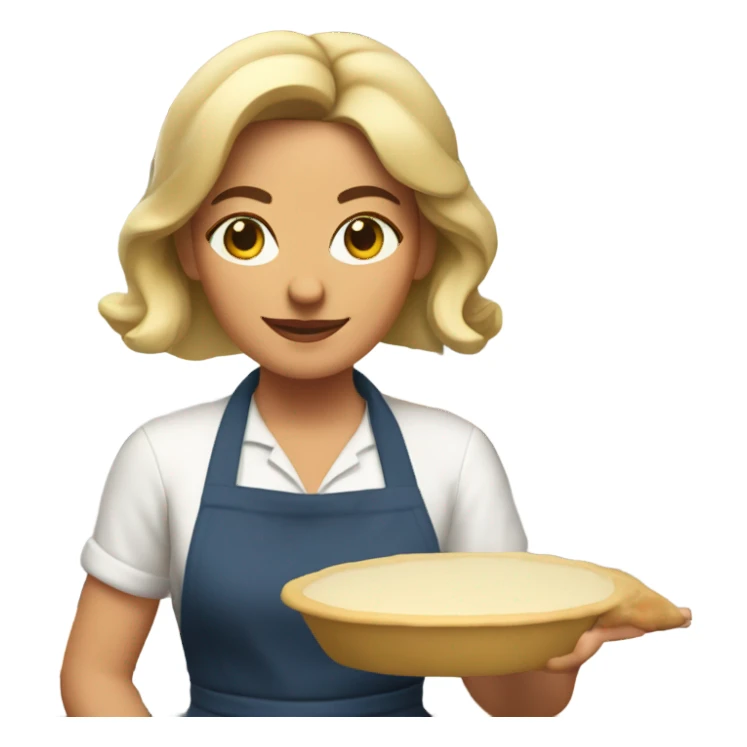 White mom baking pie sticker