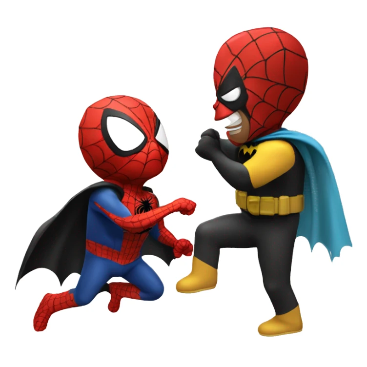 spiderman getting beat by batman sticker