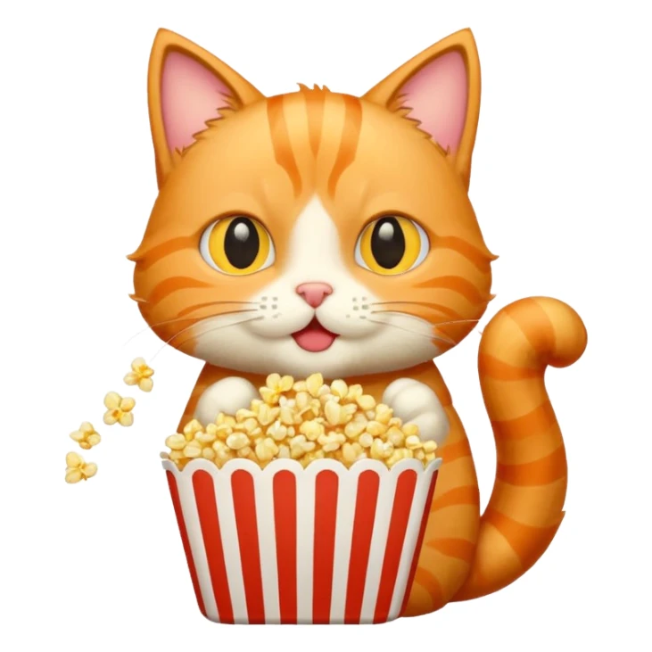 Gato comendo pipoca sticker