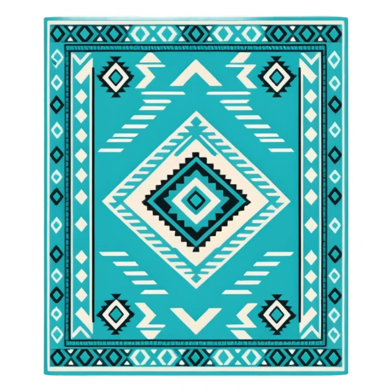 Turquoise Aztec rug sticker