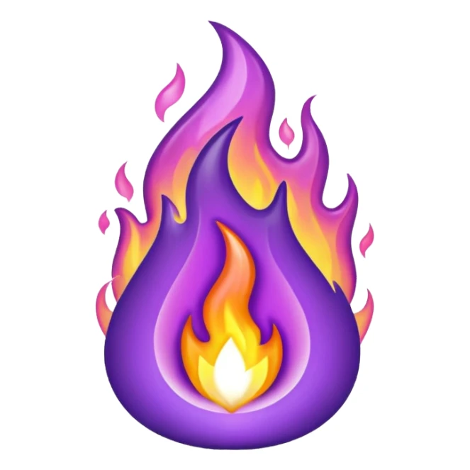 A purple fire emojis sticker
