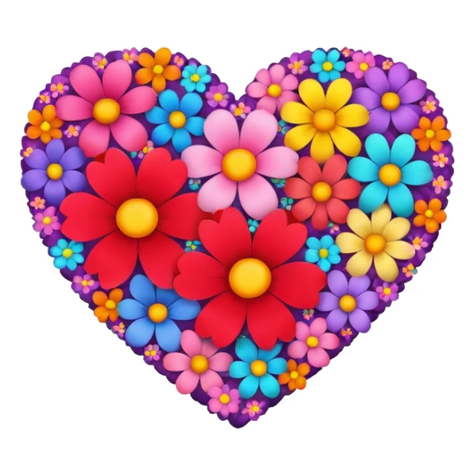 Flower heart sticker