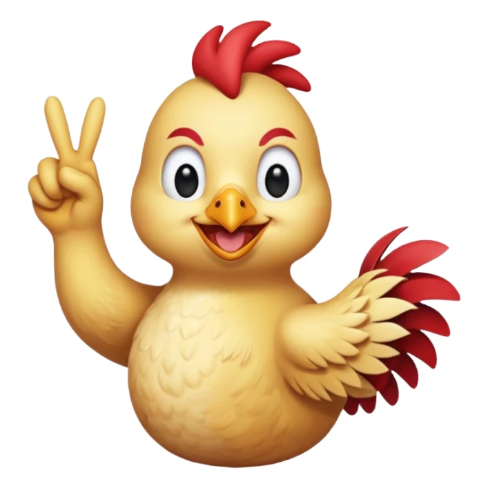 Chicken and spike doing peace  sign ￼ sticker