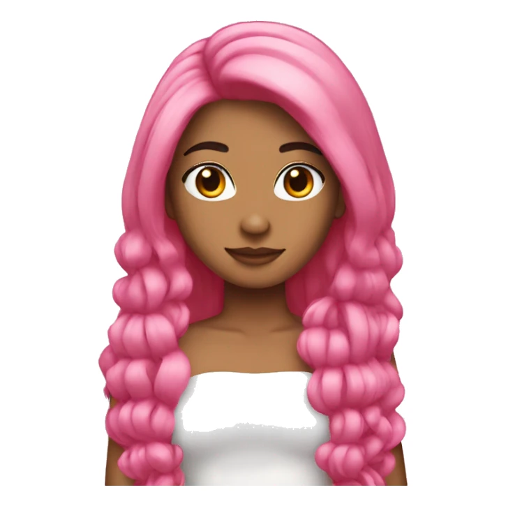 pink sof princess straight hair  sticker