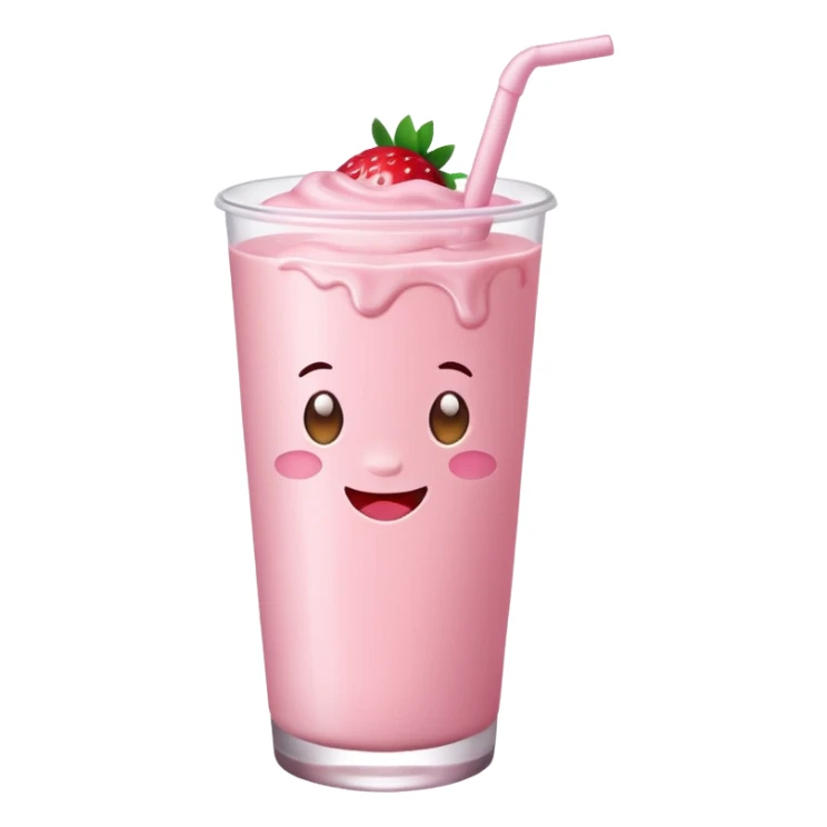 Strawberry milk cartoon sticker