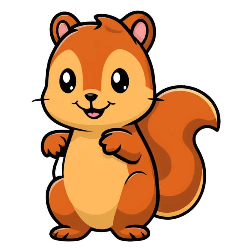 charming squirrel with adorable smile sticker