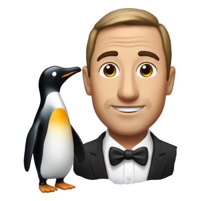 Man and a penguin  sticker