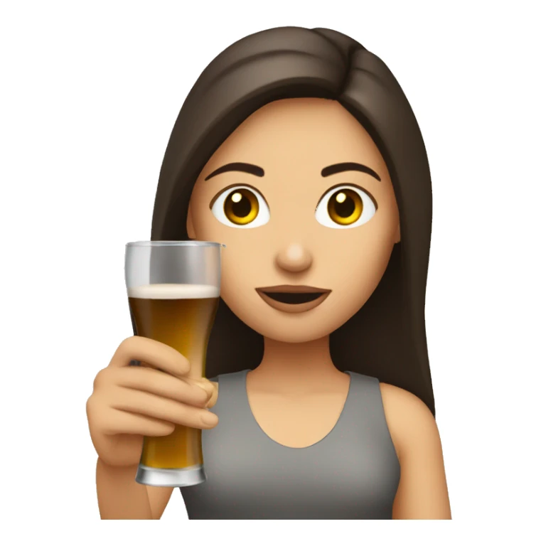 brunette drinking shot sticker