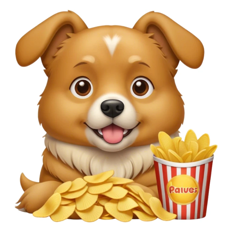 Dog eating chips while watching a movie sticker