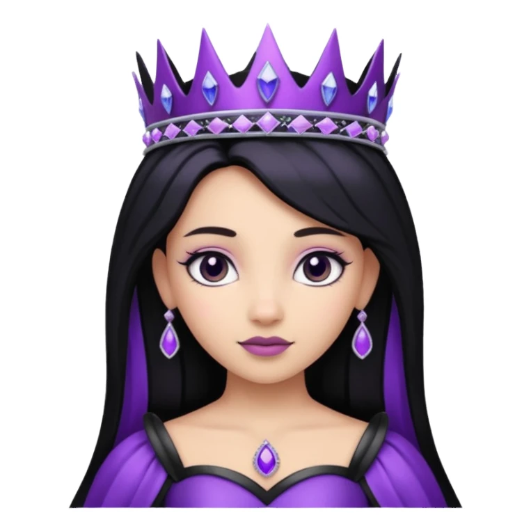 Obsidian Princess – black tiara + violet trim sticker