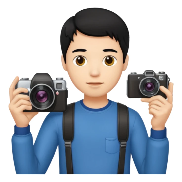 guy with black hair, holding camera 



















 sticker