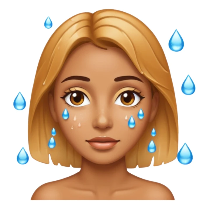 Water on female face sticker