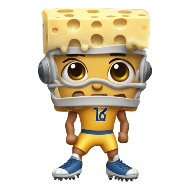 Football playing cheese sticker