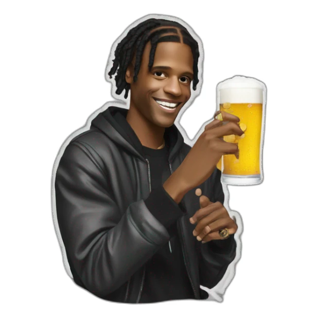 Asap rocky drink beer sticker