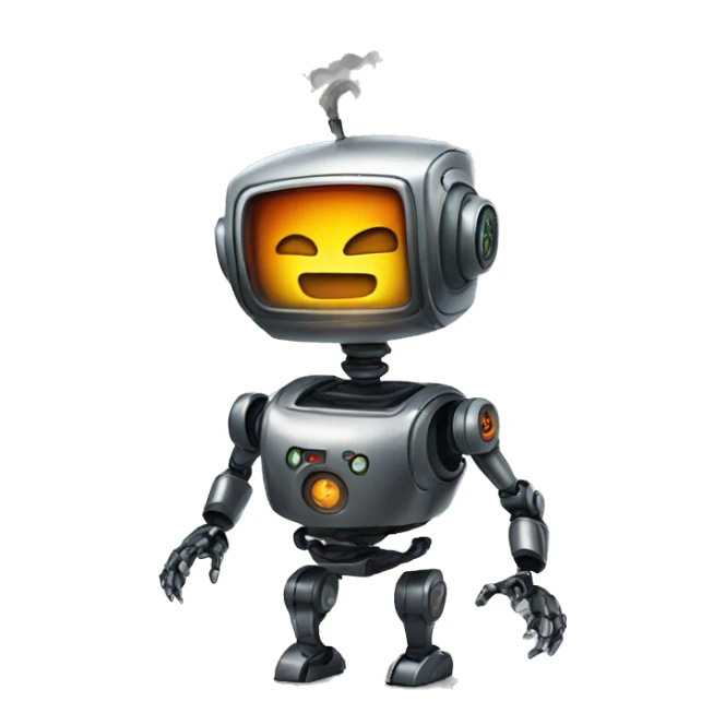  robot feeling hot sticker