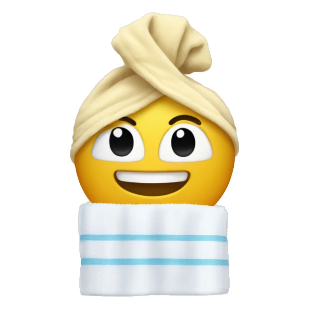 Smily face with towel on the head sticker