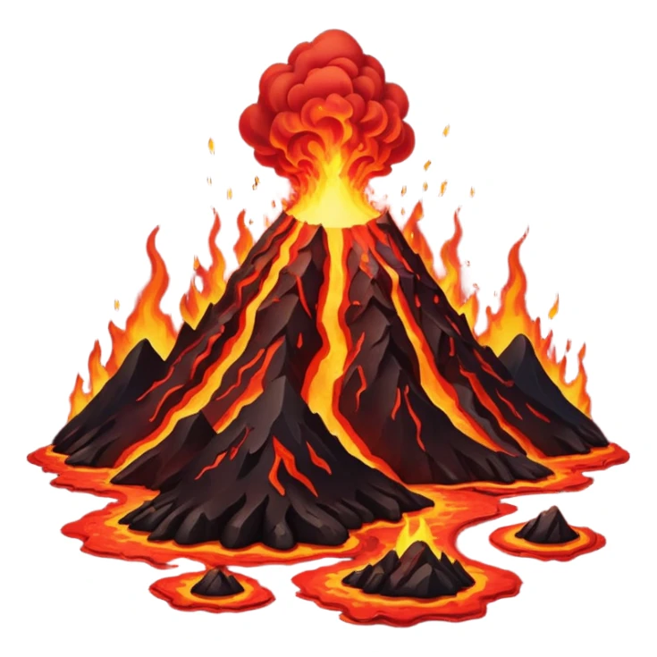 Volcano Planet – lava rivers and erupting peaks sticker