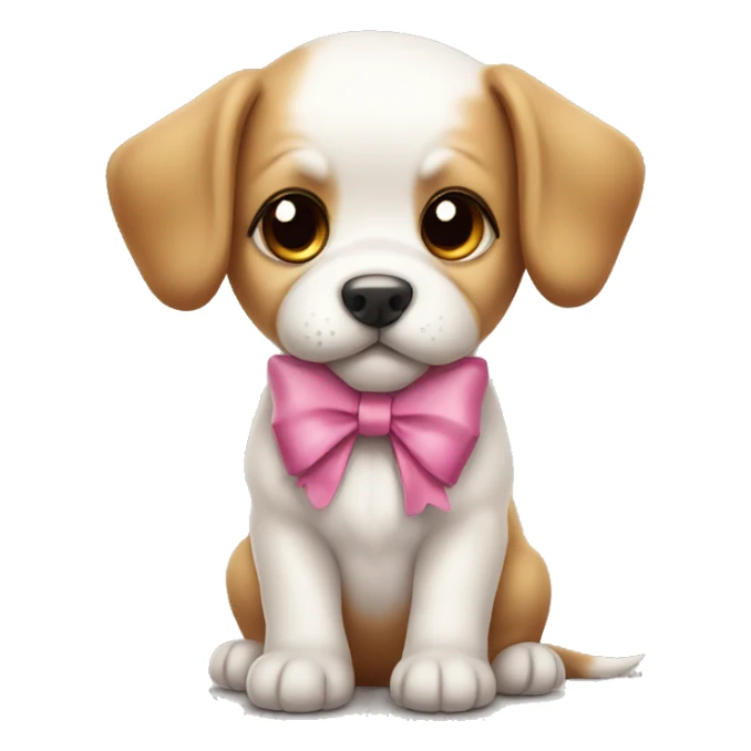 Cute puppy whit a bow  sticker