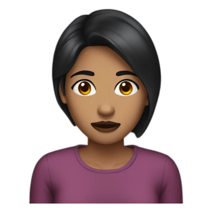 black haired woman nosebleed sticker