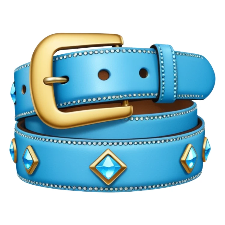 a bedazzled sky blue belt sticker
