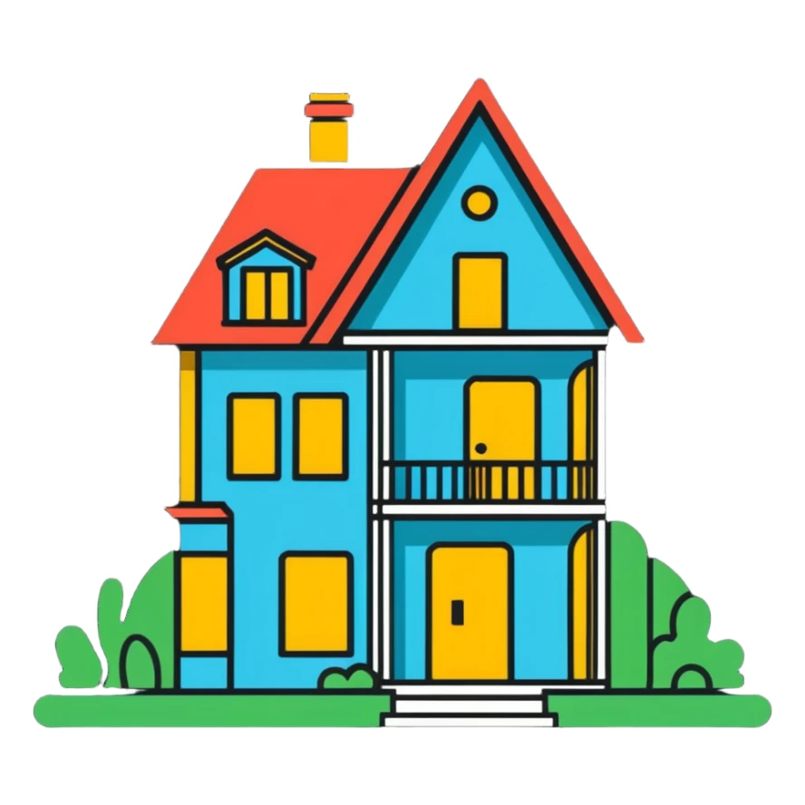 minimal house sticker