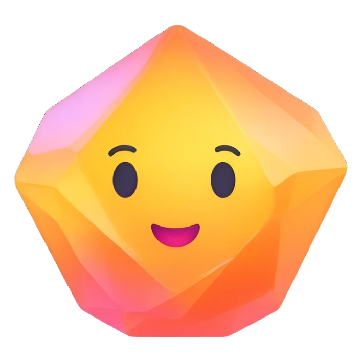 crystal object 3D emoji style sticker