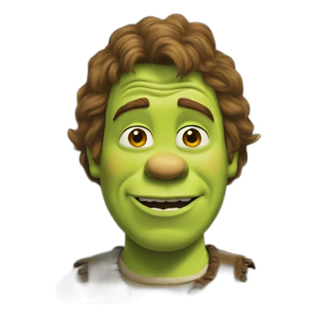 shrek as rick astleu sticker