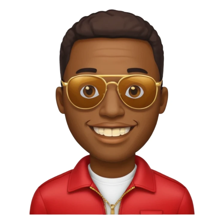 Black man with gold teeth and sun glasses sticker
