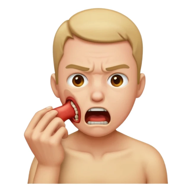 person choking themselves in anger sticker