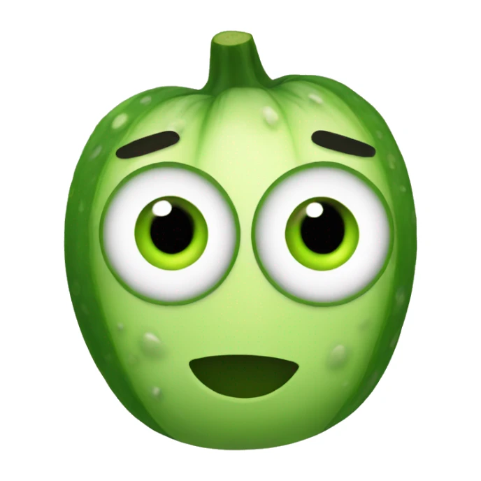 Emoji with cucumber eyes sticker