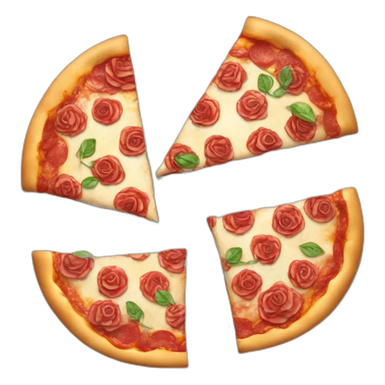 Pingouin rose tenant une pizza sticker