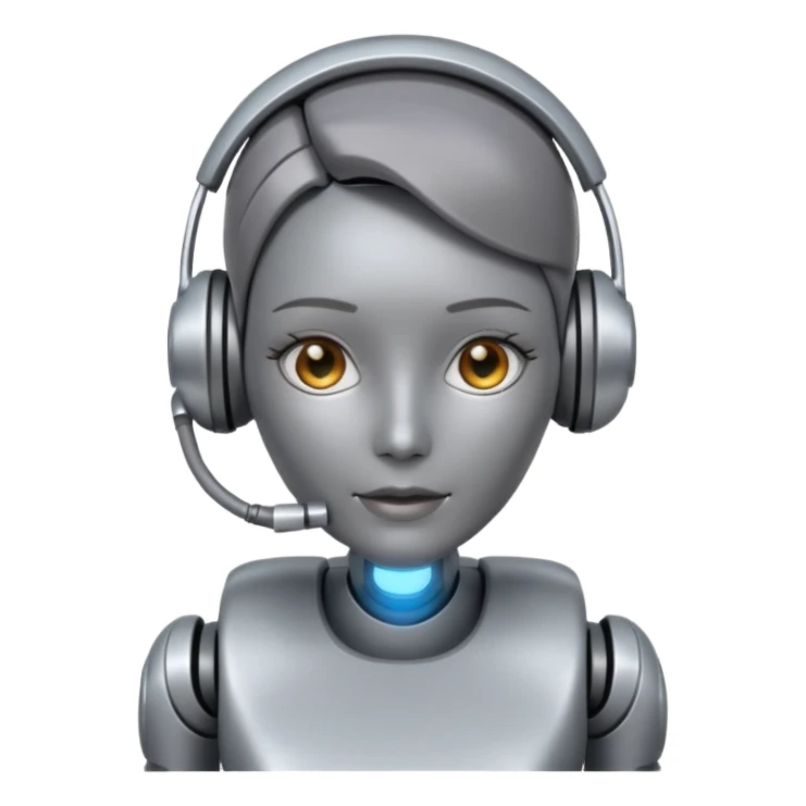 female call center robot sticker