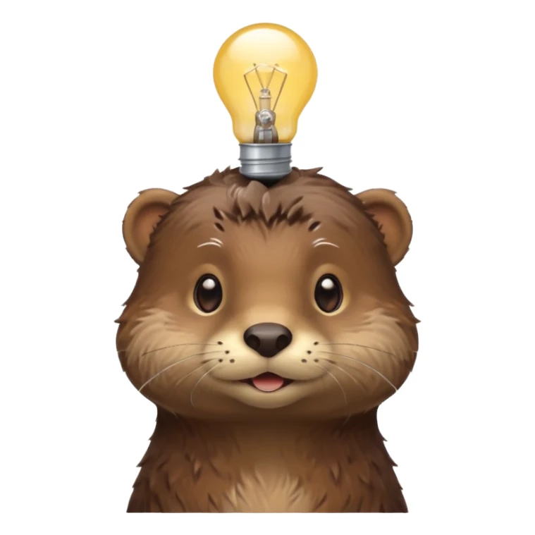 otter with lightbulb on the head sticker