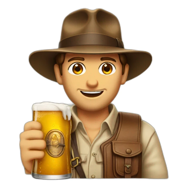Indiana Jones avec de la bière  sticker
