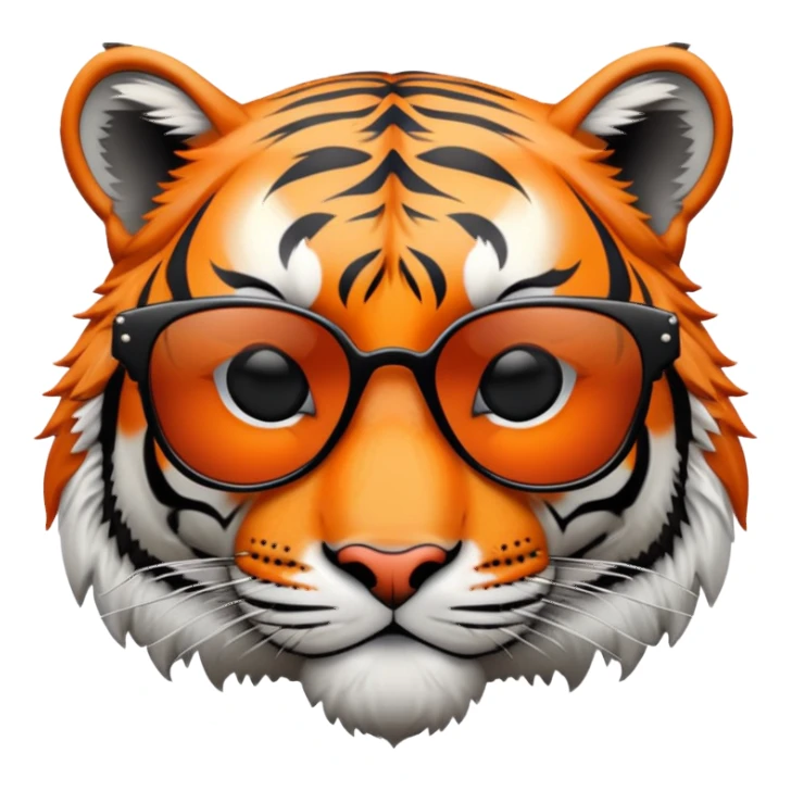 tiger head with dark lens sunglasses sticker