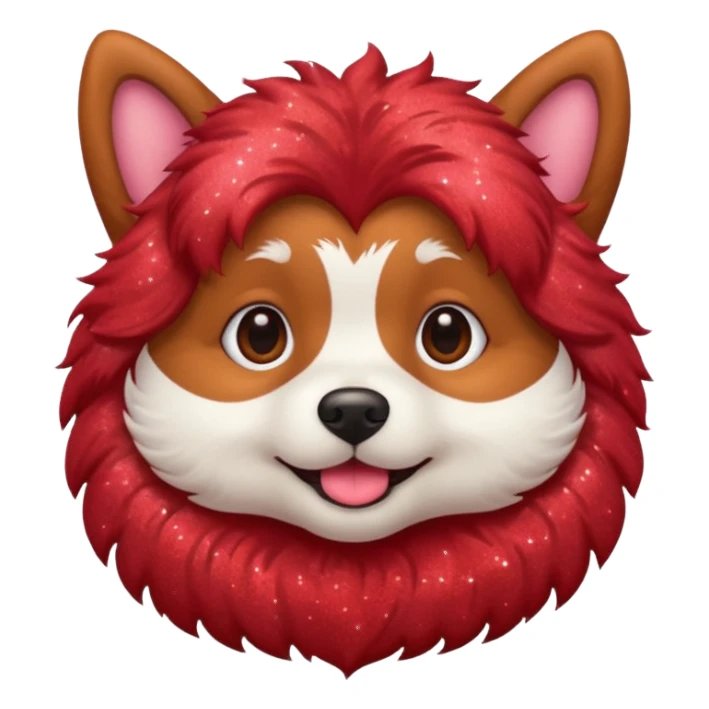 red glitter cute dog sticker