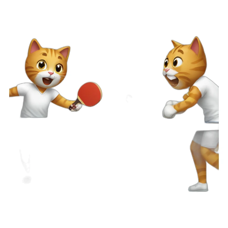 Cats play table tennis sticker