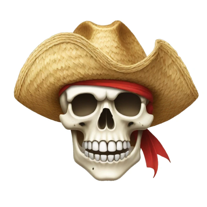 straw hat pirate skull sticker