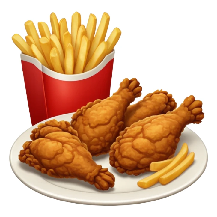 Fried chicken with fries sticker