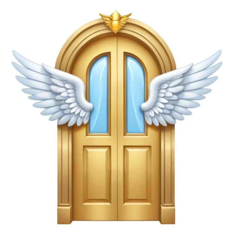 A door with angel wings on each side sticker