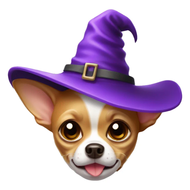 Chihuahua with witch hat sticker