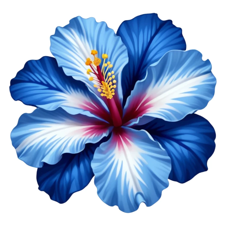 Dark blue flower hibiscus only colour blue and white sticker
