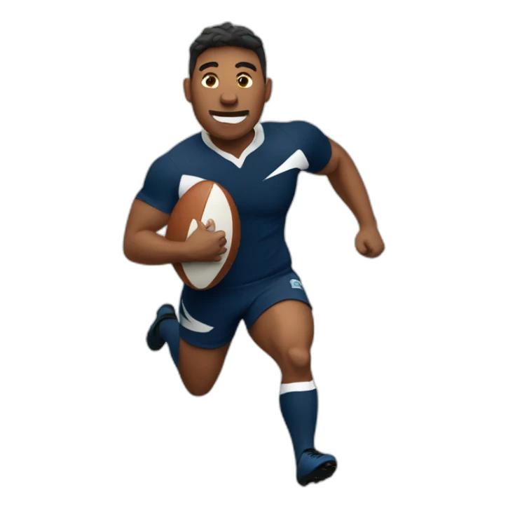 rugby player running sticker