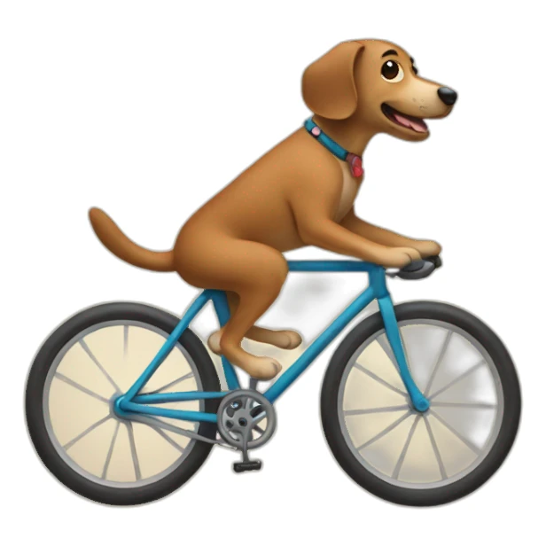 dog cycling sticker
