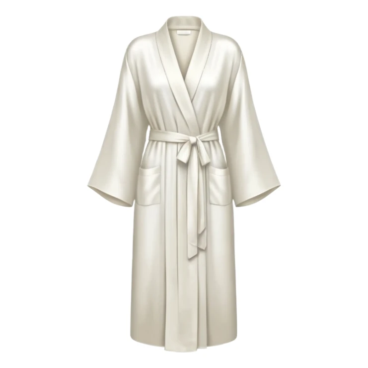 Plain white silk long robe, extra long sleeves, high definition sticker